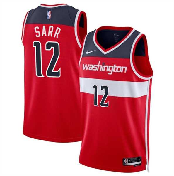 Mens Washington Wizards #12 Alexandre Sarr Red Icon Edition Stitched Basketball Jersey Dzhi